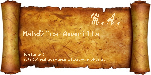 Mahács Amarilla névjegykártya